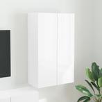 vidaXL TV-wandkast Hoogglans wit 59,5 x 31 x 100 cm Bewerkt, Huis en Inrichting, Kasten | Televisiemeubels, Minder dan 50 cm, Verzenden