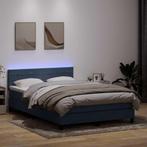vidaXL Boxspring met matras fluweel donkergrijs 140x210 cm, Verzenden, Nieuw, Grijs, Stof