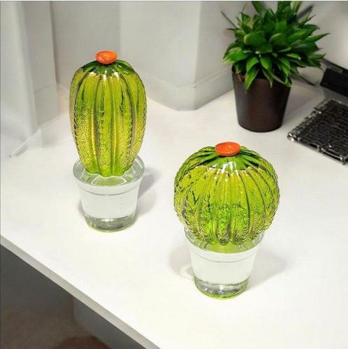 sculptuur, Blown Cactus - 16 cm - Glas, Antiek en Kunst, Antiek | Glas en Kristal
