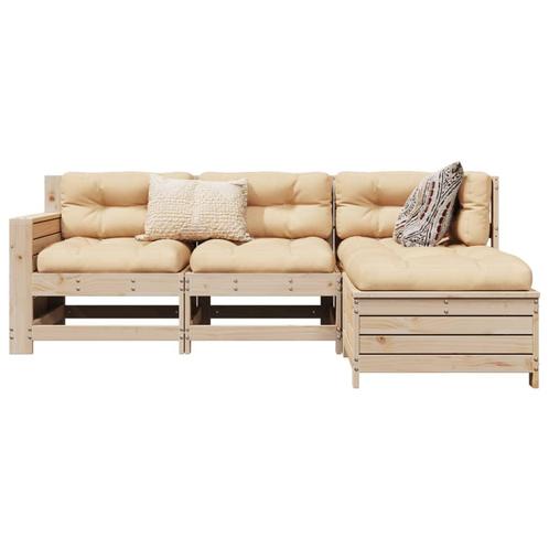 vidaXL 4-delige Loungeset massief grenenhout, Tuin en Terras, Tuinsets en Loungesets, Loungeset, Nieuw, Verzenden