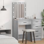 vidaXL Kaptafel met LED verlichting Grijs Sonoma 50x41x135, Huis en Inrichting, Tafels | Kaptafels, Verzenden, Nieuw