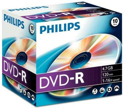 Philips DVD-R 4.7 GB 10 stuks in jewel case, Computers en Software, Beschrijfbare discs, Nieuw, Verzenden