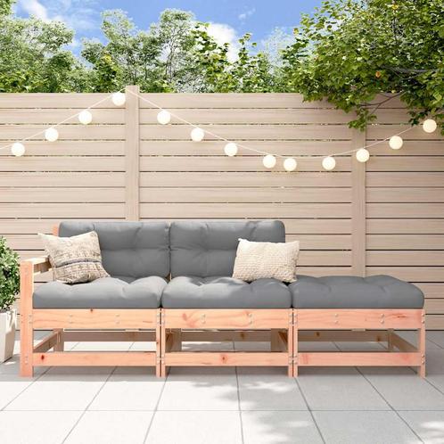 vidaXL 3-delige Loungeset met kussens massief douglashout, Tuin en Terras, Tuinsets en Loungesets, Loungeset, Nieuw, Verzenden