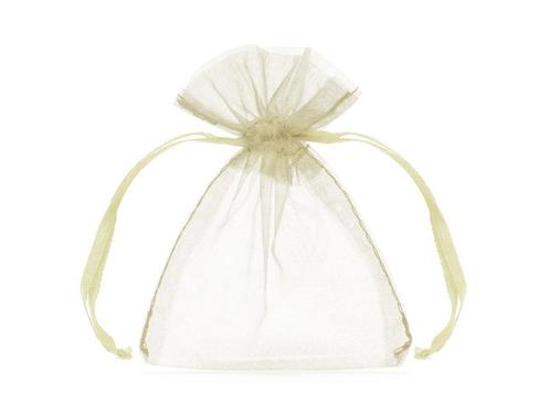 Organza Zakjes Creme 10cm 10st, Hobby en Vrije tijd, Feestartikelen, Nieuw, Verzenden