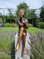 sculptuur, Dromend meisje - 67 cm - Brons, Antiek en Kunst, Kunst | Designobjecten
