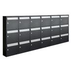 Brievenbusunit Flow set wand 6-breed, 3-hoog - zwart, Verzenden, Nieuw