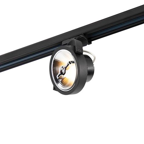 Railspot zwart voor 3-fase rail GU10 111cm - 3-Phase Expert, Huis en Inrichting, Lampen | Spots, Nieuw, Metaal of Aluminium