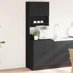 vidaXL Keukenkast 60x50x180 cm bewerkt hout zwart, Huis en Inrichting, Keuken | Keukenelementen, Verzenden, Nieuw, Zwart