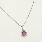 Ketting met hanger - 18 karaat Witgoud Diamant (Natuurlijk), Sieraden, Tassen en Uiterlijk