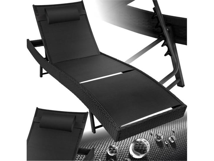 tectake® Moana - Wicker ligbed - 6-voudig verstelbare, Tuin en Terras, Ligbedden, Nieuw, Verzenden