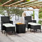vidaXL 5-delige Bistroset poly rattan en massief acaciahout, Verzenden, Nieuw, Rotan