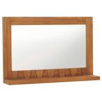 vidaXL Wandspiegel met schap 60x12x40 cm massief teakhout, Verzenden, Nieuw