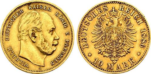 10 Mark goud 1886 A Kaiserreich: Preussen Pruisen: Wilhel..., Postzegels en Munten, Munten | Europa | Niet-Euromunten, Verzenden