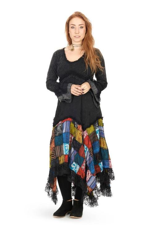 Gipsy patchwork jurk/hippie jurk/ maat 38 40 42 44 46 48 50, Kleding | Dames, Jurken, Onder de knie, Overige kleuren, Nieuw, Maat 38/40 (M)