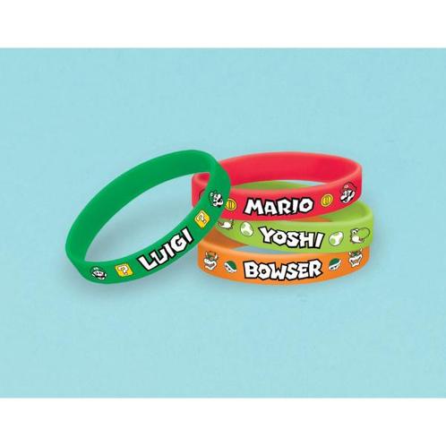 Super Mario Uitdeelcadeautjes Armbanden 6st, Hobby en Vrije tijd, Feestartikelen, Nieuw, Verzenden