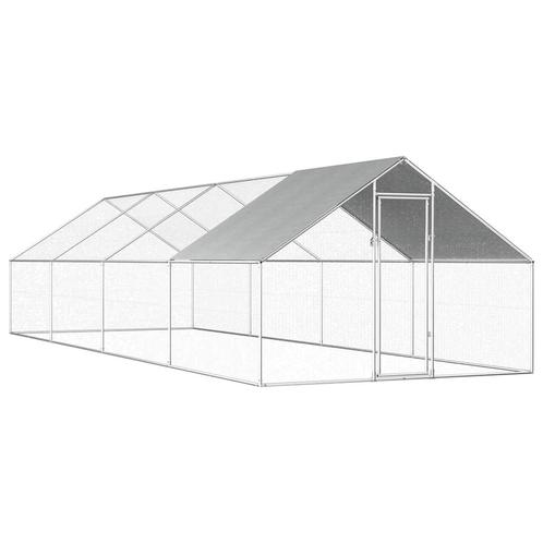 vidaXL Kippenhok 2,75x8x1,92 m gegalvaniseerd staal, Dieren en Toebehoren, Knaagdieren en Konijnen | Hokken en Kooien, Nieuw, Verzenden