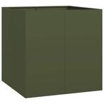 Plantenbak 80x80 Olijfgroen | Retourdeal | 35% Korting!, Tuin en Terras, Bloembakken en Plantenbakken, Vierkant, Nieuw, Ophalen of Verzenden