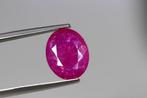 1 pcs Rood Robijn - 4.00 ct - Gem research Swiss Lab (GRS) -, Nieuw