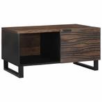 vidaXL Salontafel Bruin en zwart 80 x 50 x 40 cm Massief, Verzenden, Nieuw, 50 tot 100 cm, Minder dan 50 cm