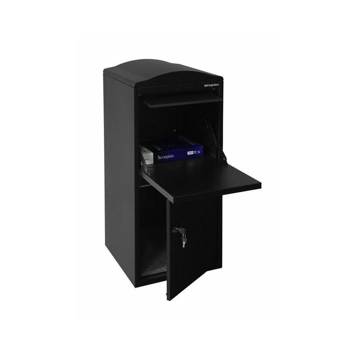 Logixbox Frontbox pakketbrievenbus - zwart, Tuin en Terras, Brievenbussen, Nieuw, Verzenden