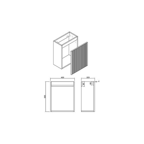 Fonteinkast BWS Sona Met Verticaal Reliëf Soft-close Mat, Doe-het-zelf en Verbouw, Sanitair, Ophalen of Verzenden