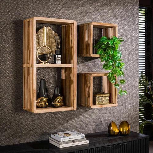 *WOONWINKEL* Wandschap Set Van 2 Rib, Huis en Inrichting, Kasten | Overige, Nieuw, Verzenden