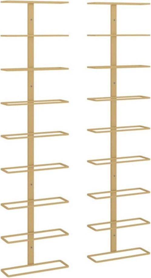 Wijnrek Goud - 9 Flessen | Retourdeal | 53% Korting!, Huis en Inrichting, Woonaccessoires | Wijnrekken, 75 cm of meer, 5 tot 15 flessen