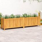 vidaXL Plantenbak met voering 199x38,5x50 cm massief, Tuin en Terras, Verzenden, Nieuw, Hout