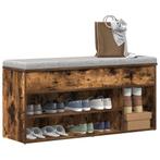 vidaXL Schoenenbank 102x30,5x45 cm bewerkt hout gerookt, Verzenden, Nieuw