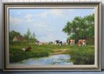 Albertus J. Temming (1942) - Rood- en zwartbont koeien in, Antiek en Kunst, Kunst | Schilderijen | Klassiek