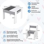 COSTWAY Kindertafel met 2 stoelen, 3-delige kinderzitgroep v, Verzenden, Zo goed als nieuw