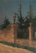 Scuola italiana (XIX) - Veduta con villa veneta