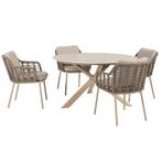 Prado Puglia dining tuinset 130xH75 cm 5 delig keramiek, Tuin en Terras, Ophalen of Verzenden, Nieuw