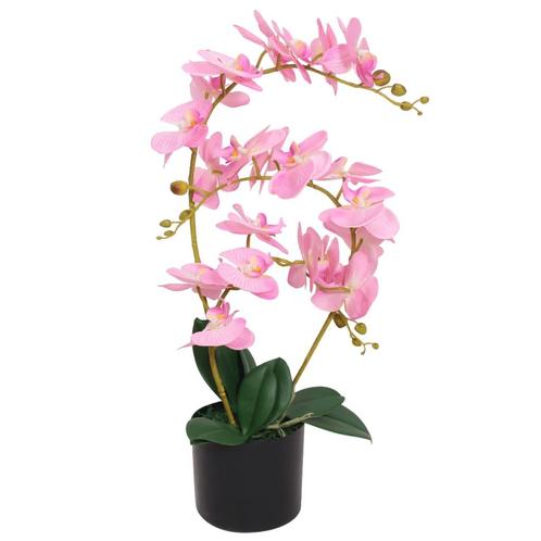 Kunstplant orchidee met pot 65 cm roze (Kunstgras-Planten), Tuin en Terras, Gras en Kunstgras, Nieuw, Verzenden
