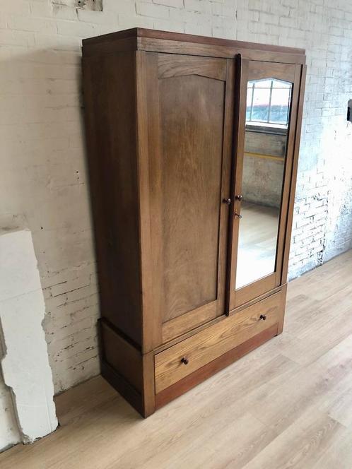Kledingkast art deco Meufa vier planken (Bezorging heel NL), Antiek en Kunst, Antiek | Meubels | Kasten, Ophalen of Verzenden