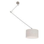 Hanglamp staal met kap 35 cm grijs verstelbaar - Blitz, Nieuw, Overige materialen, Modern, 75 cm of meer