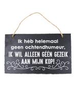 Leisteen Bordje Ochtendhumeur 25cm, Verzenden, Nieuw
