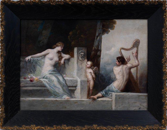 Ferdinand Keller (1842-1922), School of - David plays the, Antiek en Kunst, Kunst | Schilderijen | Klassiek