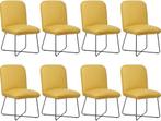 Set van 8 Gele leren industriële design eetkamerstoelen - To, Nieuw, Vijf, Zes of meer stoelen, Modern, Leer