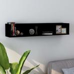 vidaXL Cd-wandschap 100x18x18 cm bewerkt hout zwart, Verzenden, Nieuw
