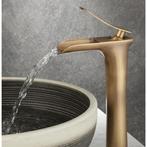 REA Vintage wastafelkraan - Watervaluitloop - Antiek goud..., Doe-het-zelf en Verbouw, Sanitair, Ophalen of Verzenden, Nieuw