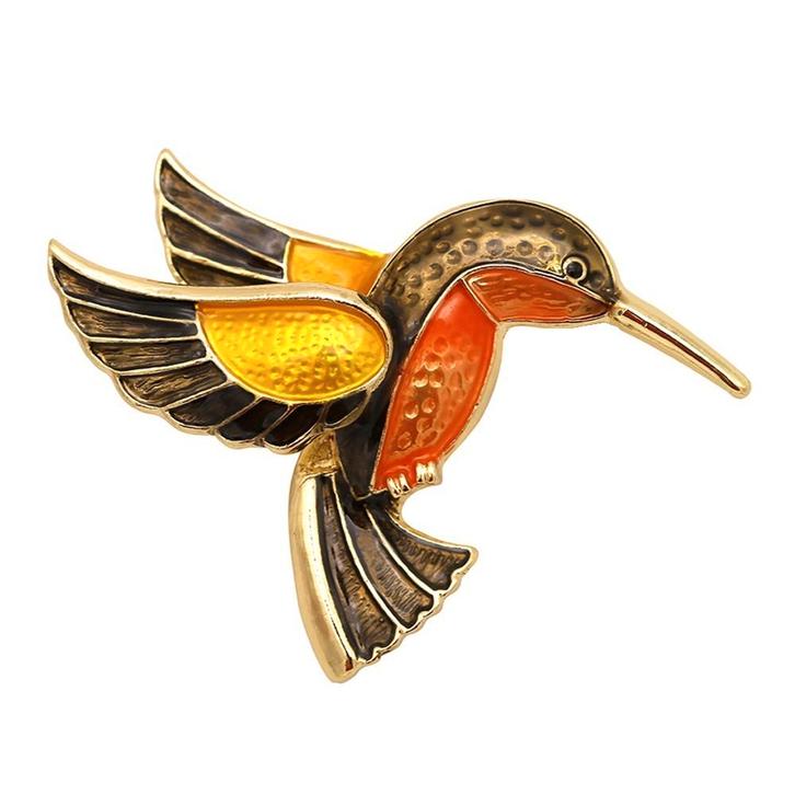 Fako Bijoux - Broche - Vogel - IJsvogel - 51x37mm, Sieraden, Tassen en Uiterlijk, Broches, Verzenden
