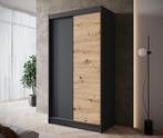 Kledingkast 120cm zwart Schuifdeuren - Garderobekast, 100 tot 150 cm, Nieuw, Modern, 50 tot 75 cm