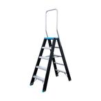 Dubbele trap 2x5 treden Eurostairs Prof. Black/Blue, Doe-het-zelf en Verbouw, Ladders en Trappen, Nieuw, 2 tot 4 meter, Ophalen of Verzenden