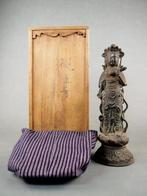 Old iron standing Kannon Bodhisattva statue  from