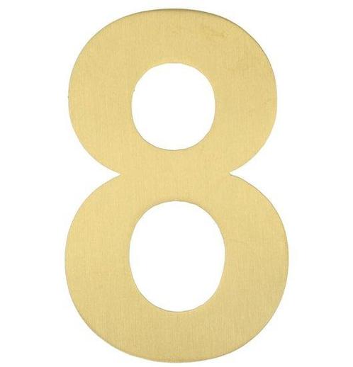 BASICS Huisnummer LBHN100-8 PVD Mat Goud, Huis en Inrichting, Woonaccessoires | Overige, Nieuw, Ophalen of Verzenden