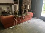 Sidetable Goud/Marmer – Showroommodel NU €249,- (van €699,-!, Overige materialen, 100 tot 150 cm, Ophalen of Verzenden, Zo goed als nieuw