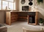 Meubella | Bureau Ciudad eiken 155x125x75 buro, Huis en Inrichting, Bureaus, Verzenden, Nieuw