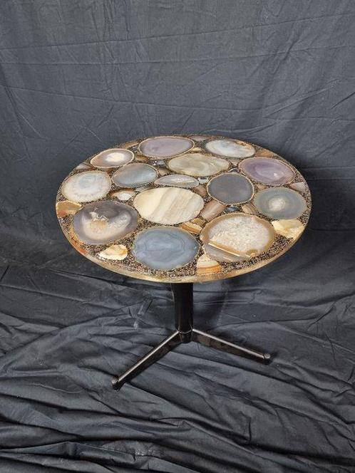 Epoxy Agate Table - New - Bijzettafel - Agaat, Staal, epoxy, Antiek en Kunst, Kunst | Designobjecten