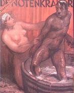 Hitler wordt gewassen op spotprent (lijst optie, Lithos), Antiek en Kunst, Verzenden